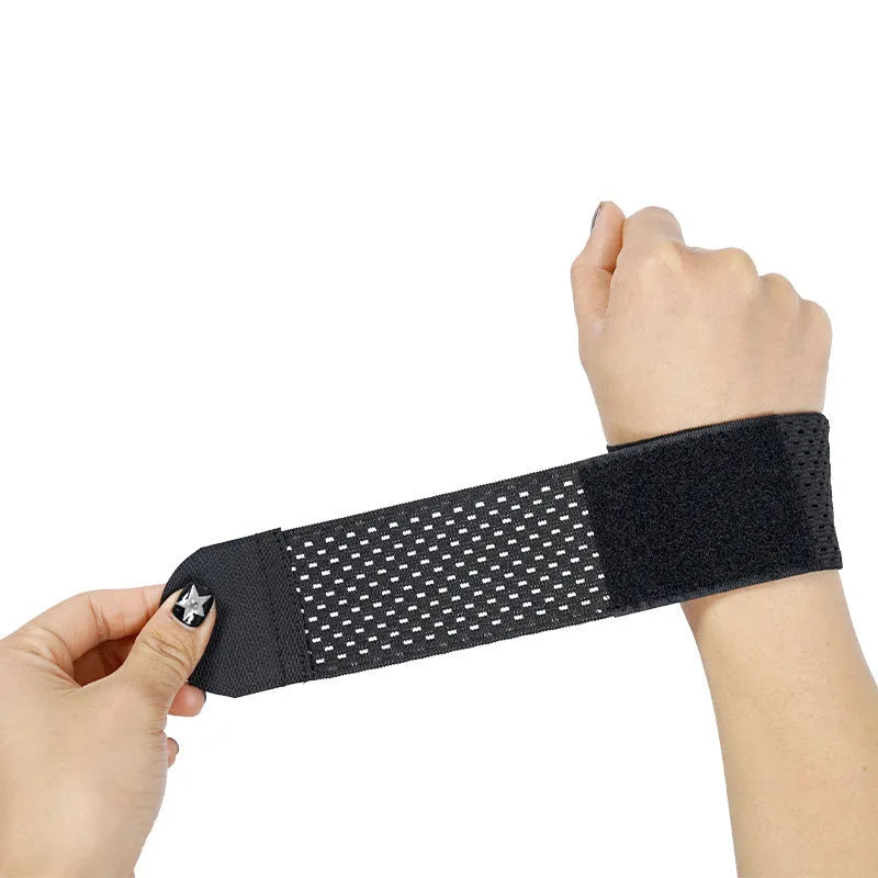 Breathable athletic wristguards in black, grey, and pink colours for fitness training