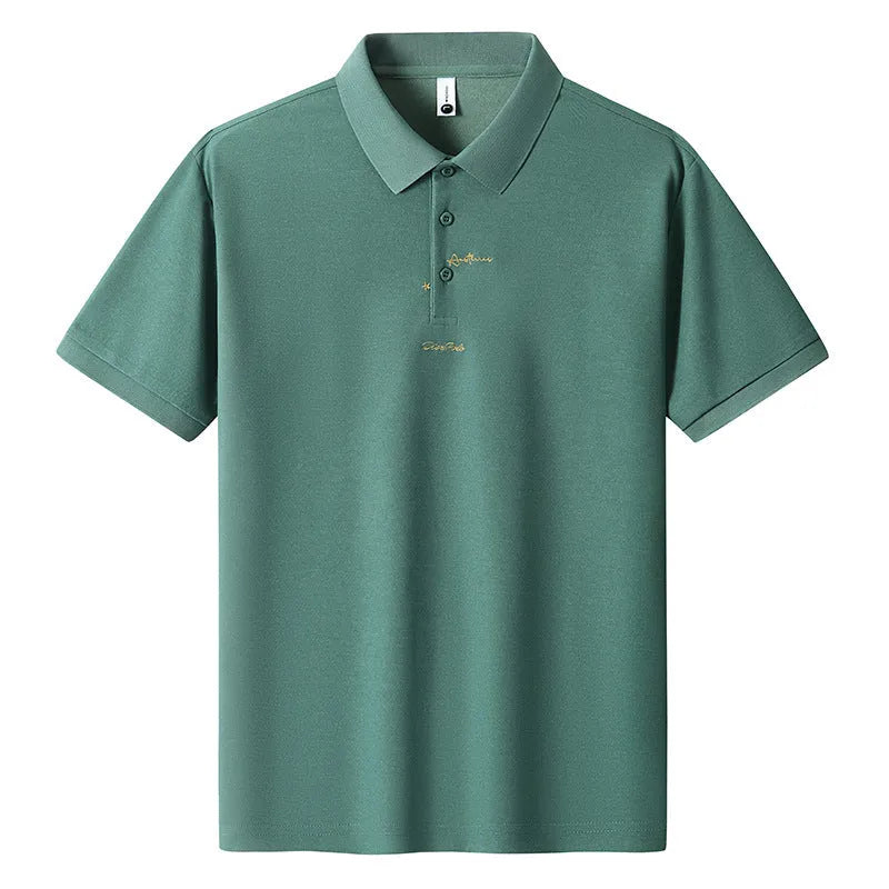 Men's loose fit cotton T-shirt on a hanger, shown in sky blue colour with short sleeves.