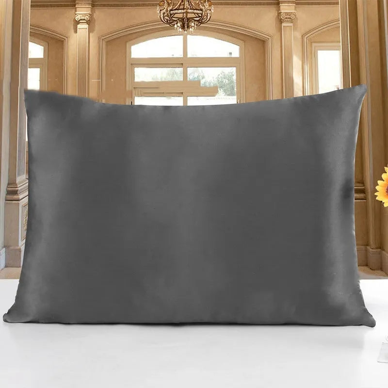 19 Momme double-sided silk pillowcase in apricot colour with hidden zipper closure