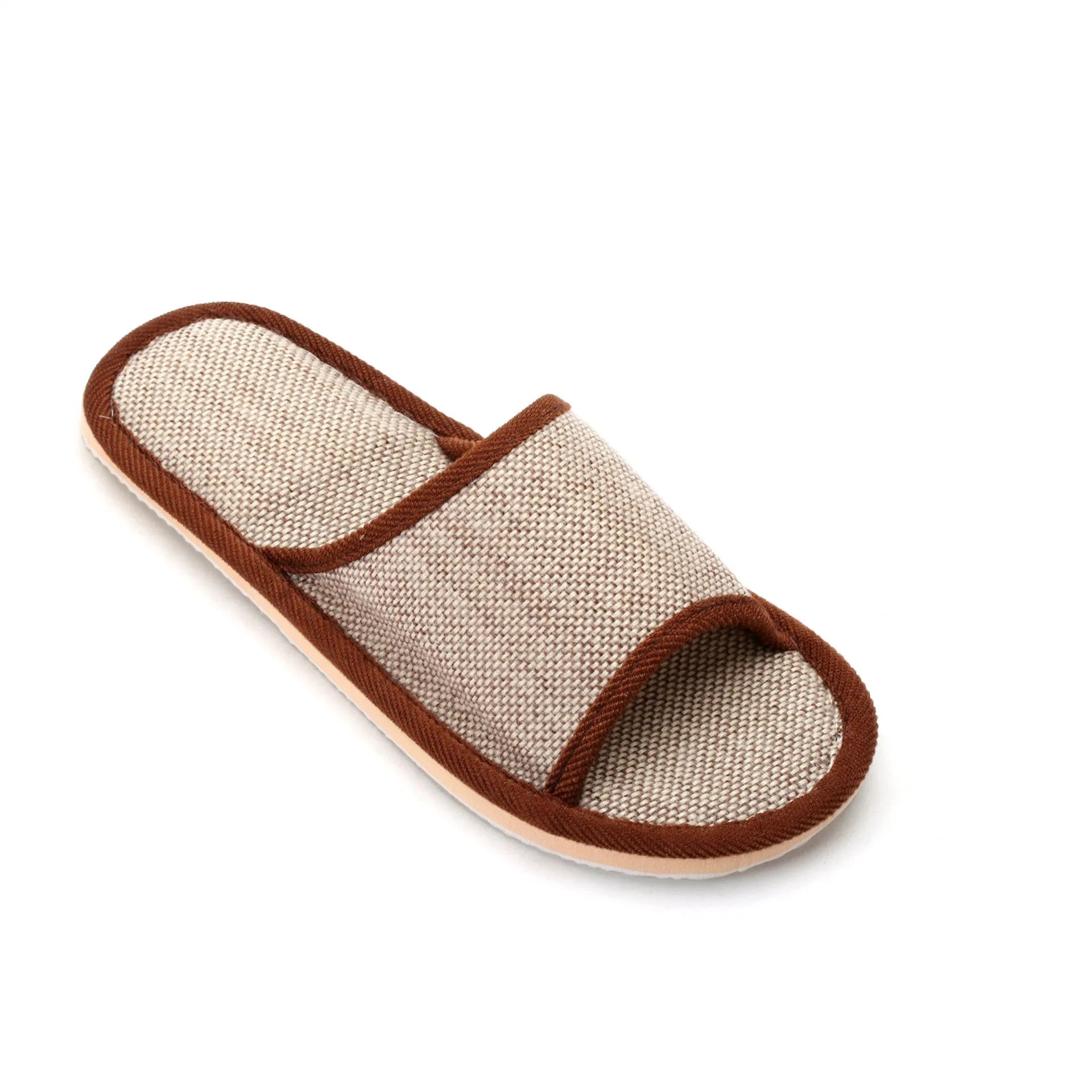 Women's open toe linen slippers in multiple colours with thickened sole