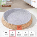 Rattan woven cat nest bed for indoor cats, available in four sizes.