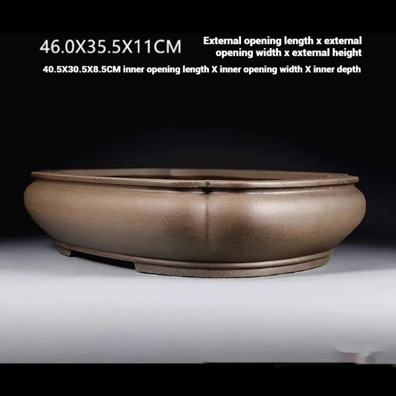 Purple clay handmade antique papaya-shaped flower pot measuring 46cm long