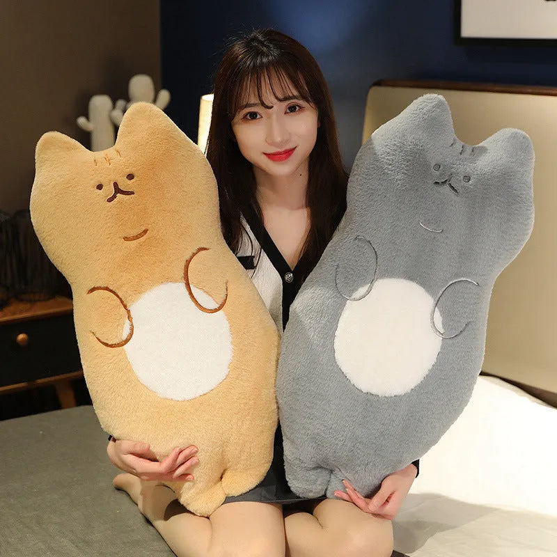 70cm cute cartoon cat pillow plush toy in lying gray colour
