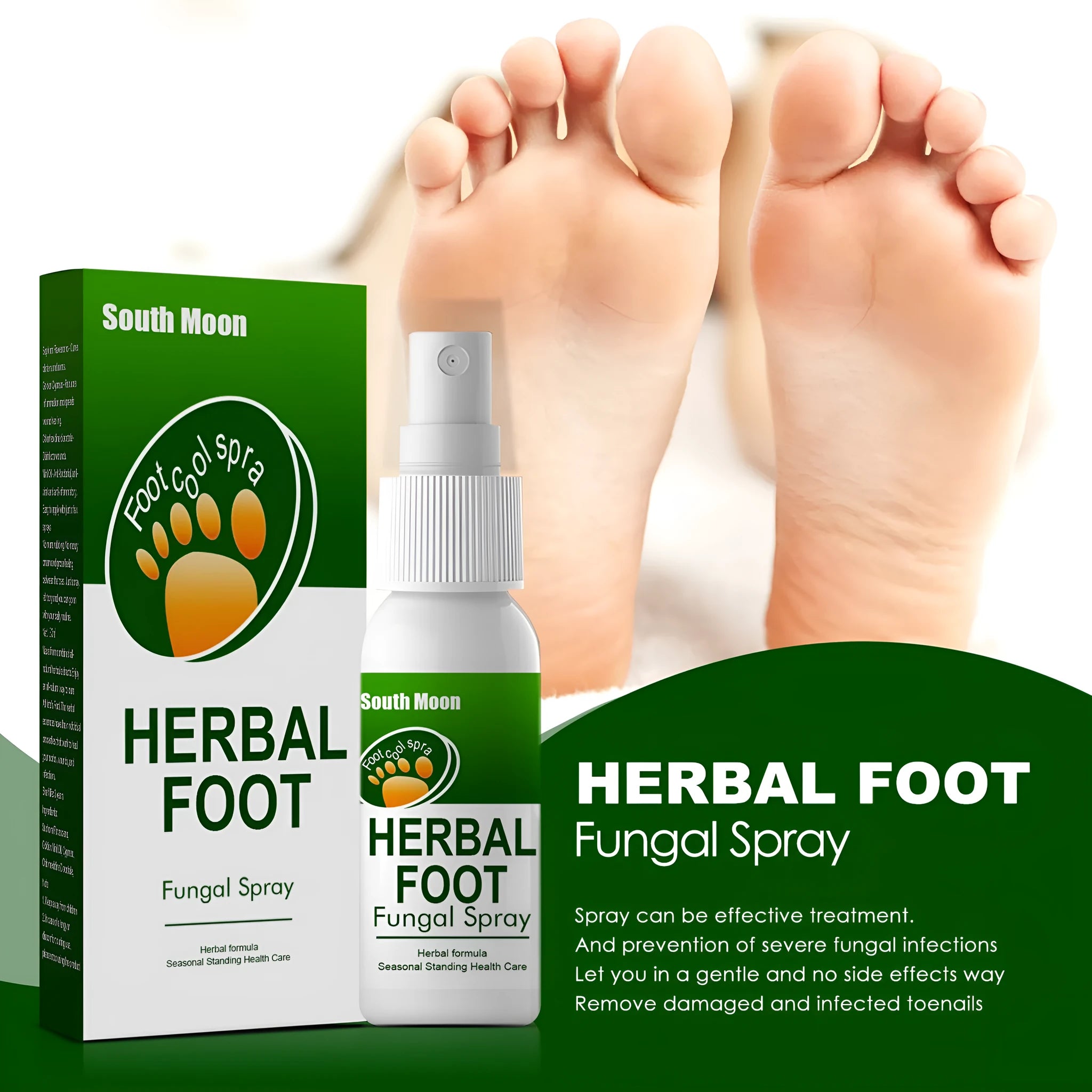 30ml bottle of clear foot hydrating and nourishing care spray on a flat surface.