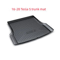 Rubber floor mats with TPE footrest designed for Tesla Model 3, Model Y, Model X, and Model S cars
