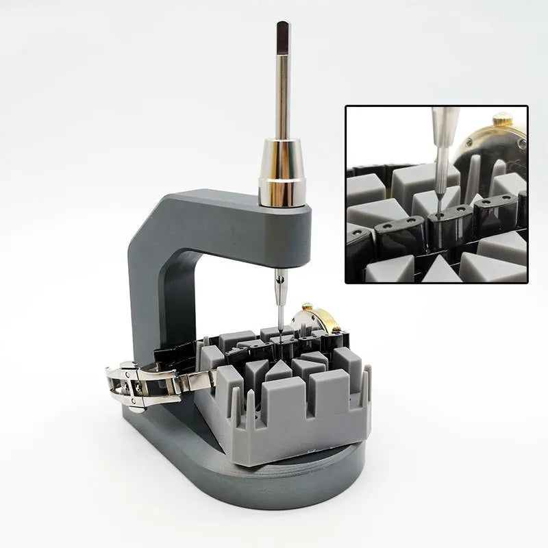 Silver professional press strap removal tool for watch bands and jewellery repair
