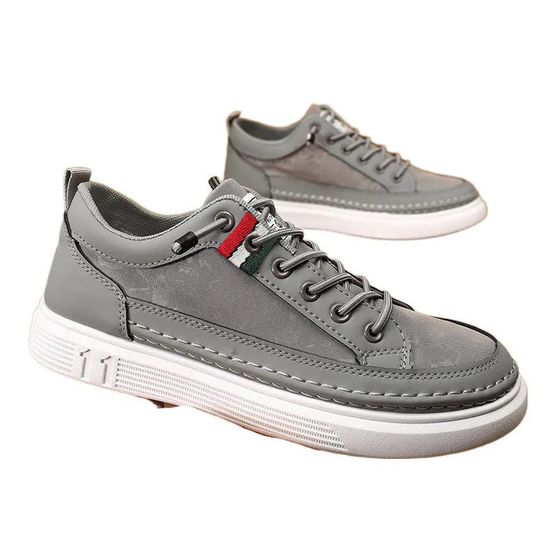 Men's high-top canvas sneakers in black, grey, or green with round toe and PVC sole