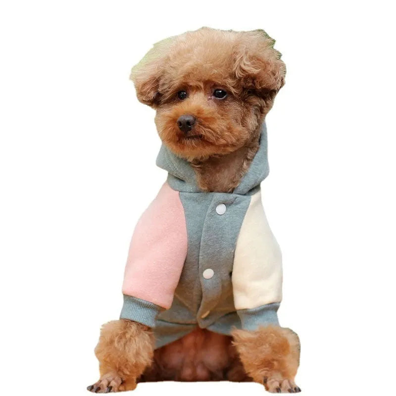 Brown cotton pet sweatshirt for a dog, showing casual leisure style.