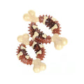 Natural rubber bone-shaped dog molar toy for teeth grinding in two size options