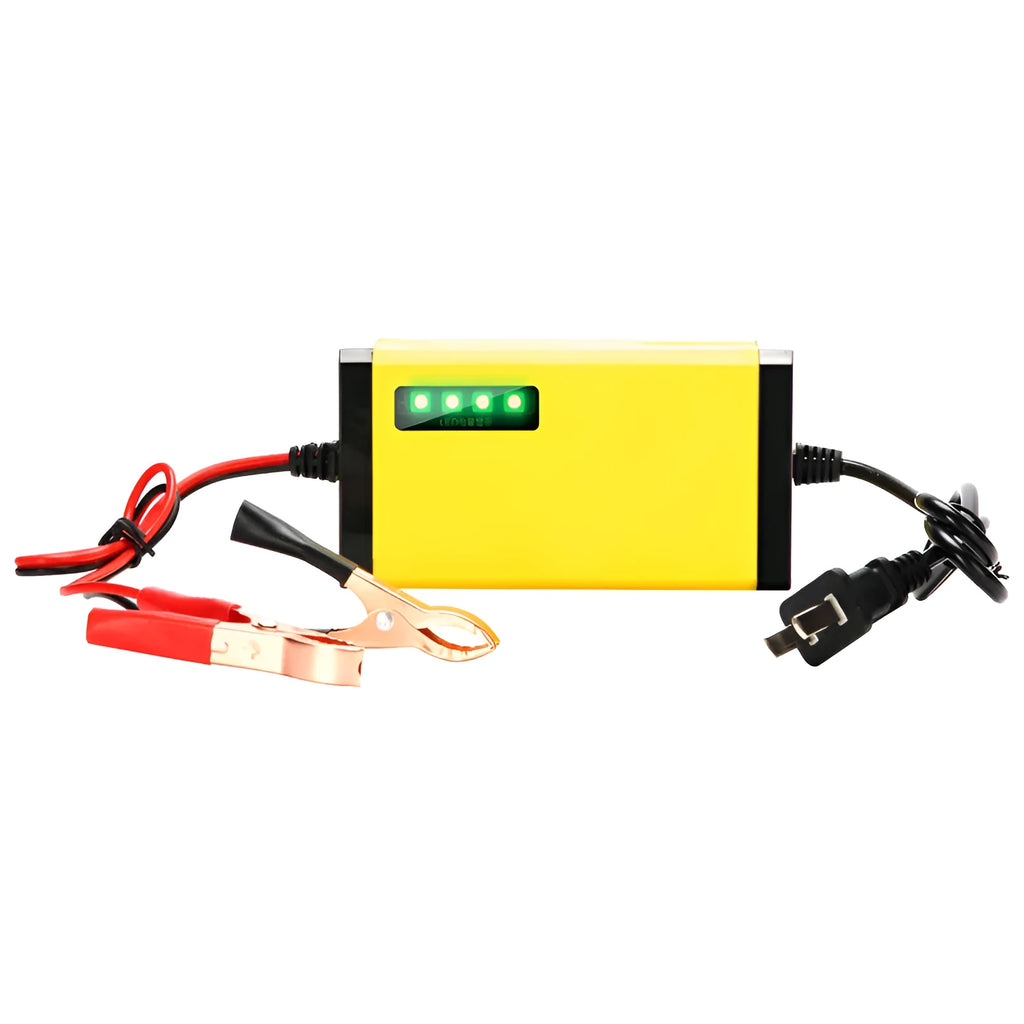 LV1202-2 motorcycle battery charger compact 12V 2A smart charger with EU plug and alligator clips