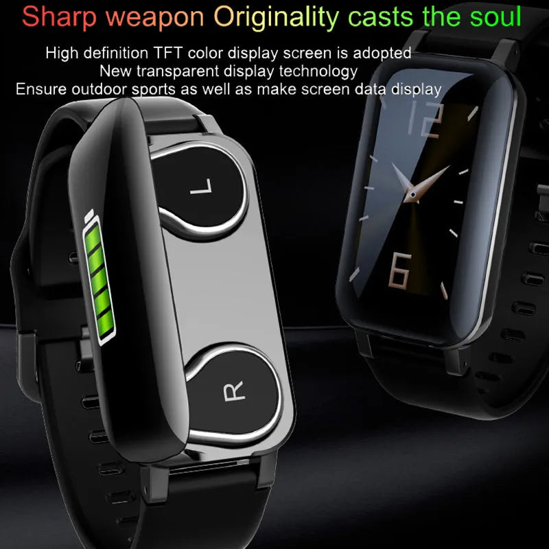 Call Bracelet smart wristband in black, blue, or coffee colour for heart rate and call notifications.