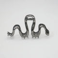 Slytherin serpentine metal hair barrette in silver or gun black finish measuring 10.5cm