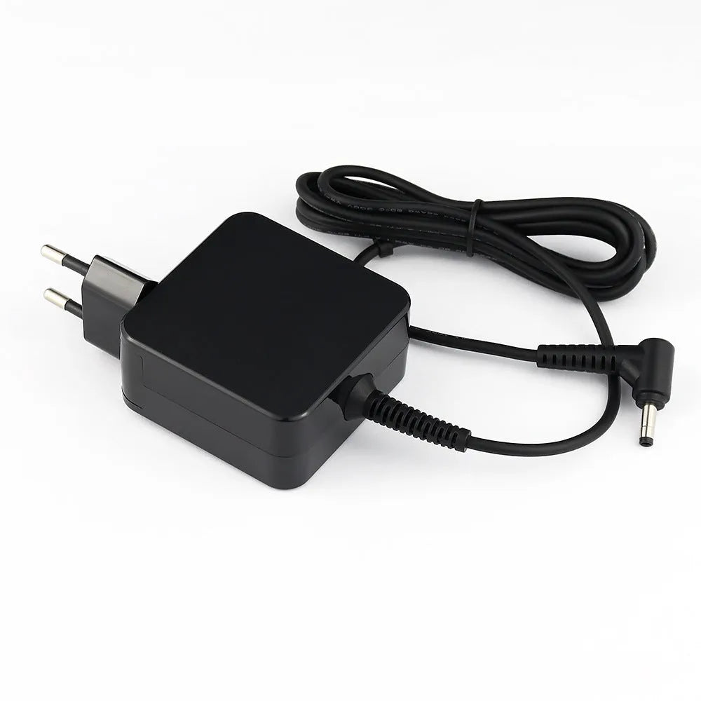 Black Hua 45W laptop power adapter with American plug and attached charging cable on a white background.