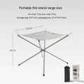 Stainless steel barbecue grill and net set in silver, showing large and medium size options.