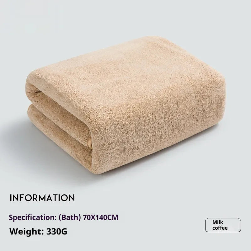 Baby bath towel non-gauze no lint super soft 70x140cm milk coffee colour plain weave