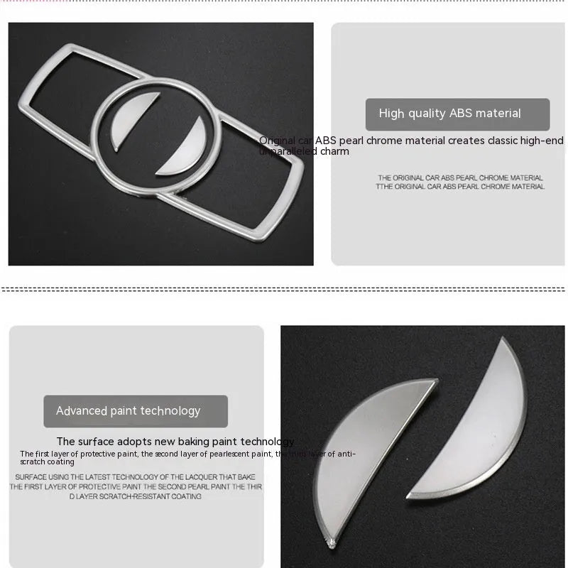 Silver ABS plastic interior trim sticker for BMW headlight switch frame