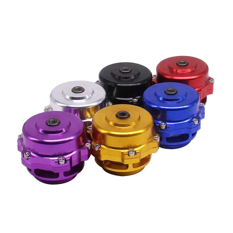 50mm aluminium alloy automotive blow-off valve in six colour options for turbo surge protection.
