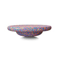 Plastic wood surf balance board for children aged 4-6 with mixed colour wood grain and black design.