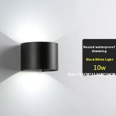 Aluminum wall lamp with glass elements and LED light source in black finish