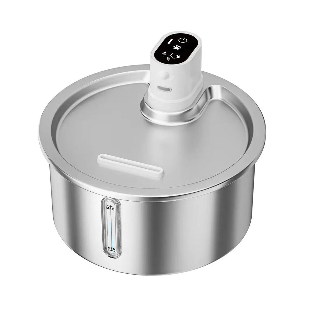Stainless steel pet water fountain with heating base for cats and dogs