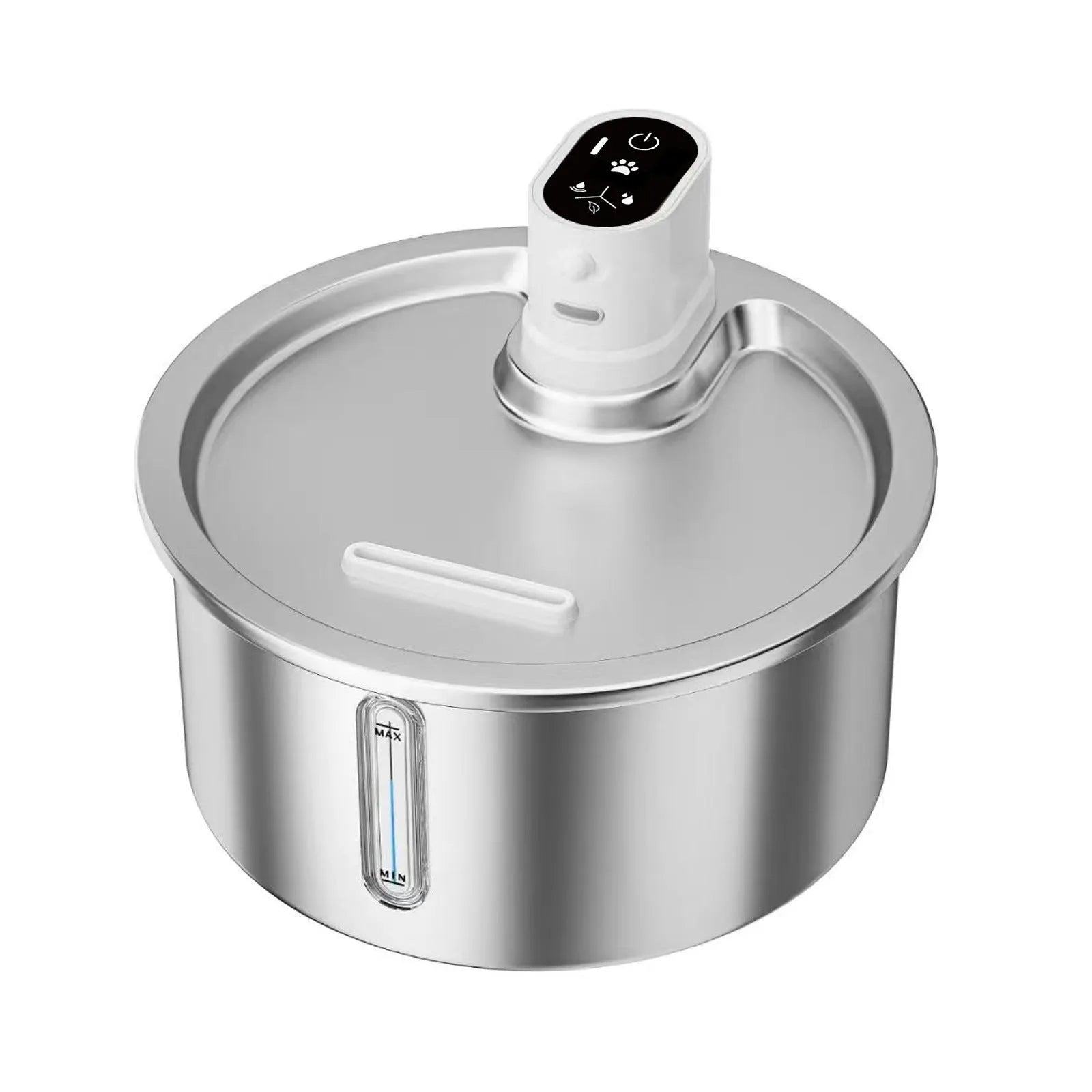Stainless steel pet water fountain with heating base for cats and dogs