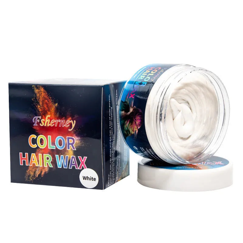 120g container of hair styling clay available in nine colours including granny grey and rose red