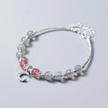 Natural moonstone handmade bracelet with adjustable length and crescent moon detail