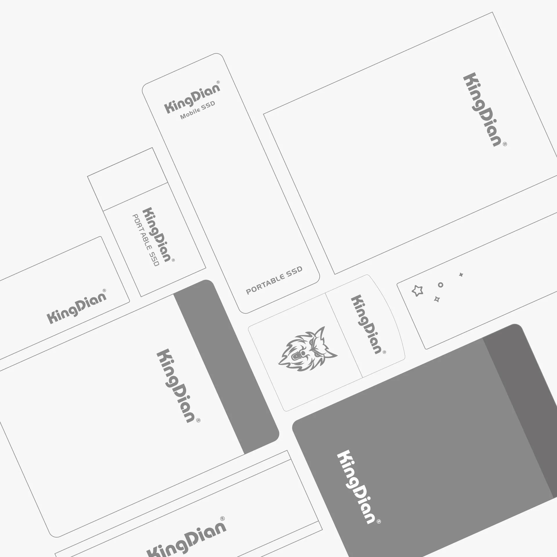 Grey USB 3.0 mobile SSD for direct phone connection with capacity options