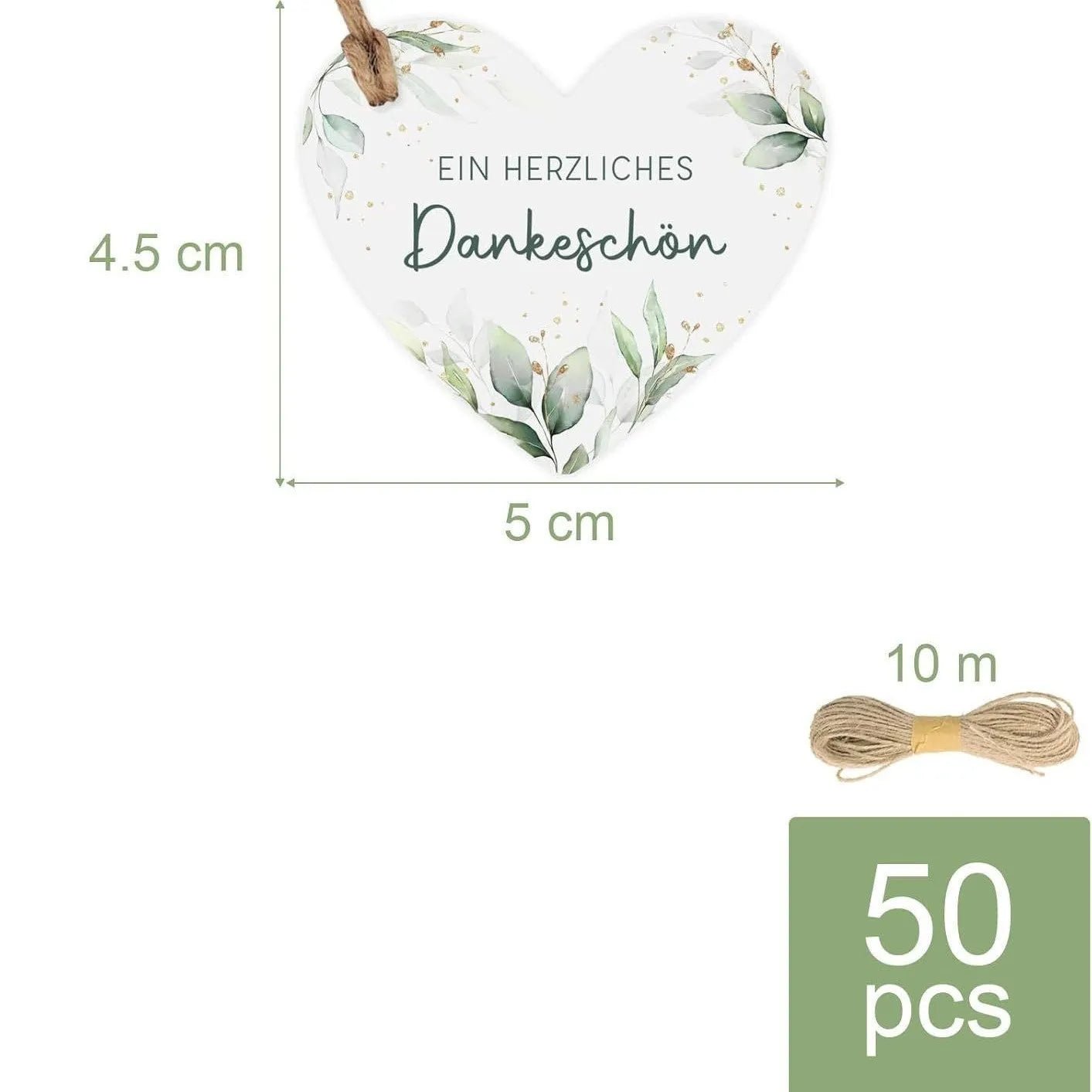 50 flower heart-shaped paper gift tags in two colour styles for present labelling