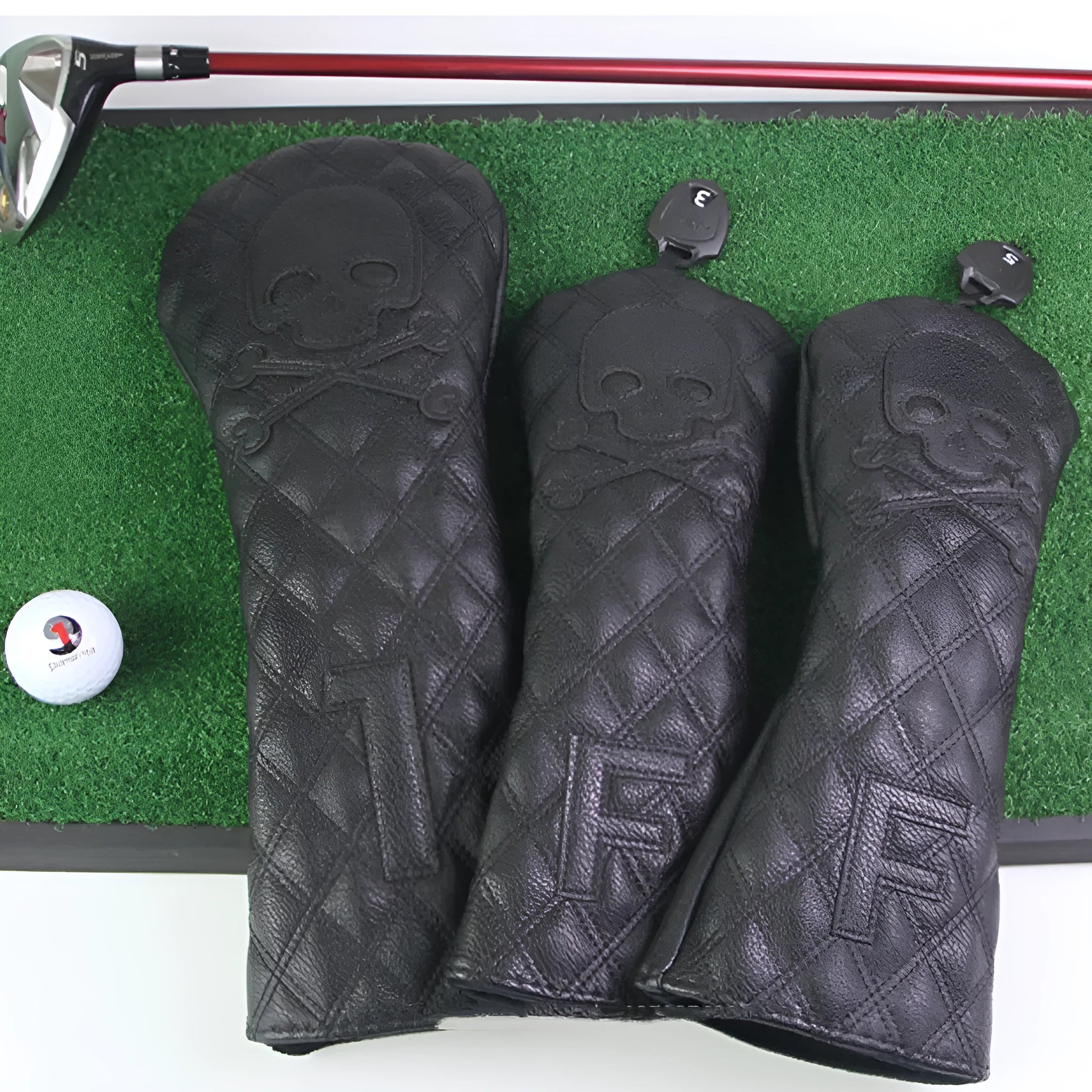 Black golf wooden pole protective cover made from PU waterproof material