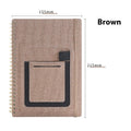 Erasable coil notebook with customisable cover options including black, blue, brown, red, sky blue and wood grain finishes