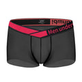 Men's gradient laser pattern modal nylon low-waist underwear in black colour