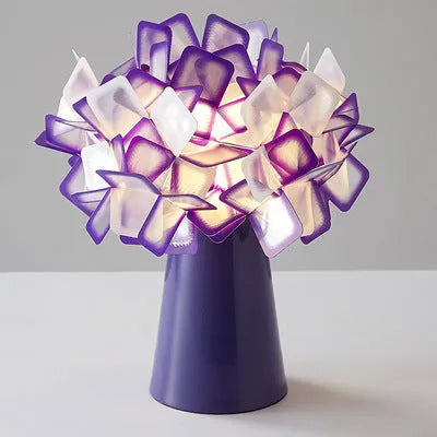 Nordic bedside table lamp with metal holder in choice of five colours including black, white, blue, orange, and purple