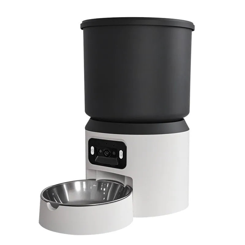 4L smart pet feeder with automatic timer and optional camera monitoring features