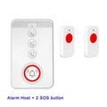 White elderly emergency alert device with buzzer and three emergency buttons for home safety