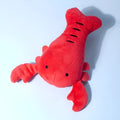 Red lobster stuffed dog toy with cotton fabric and squeaker for small medium dogs