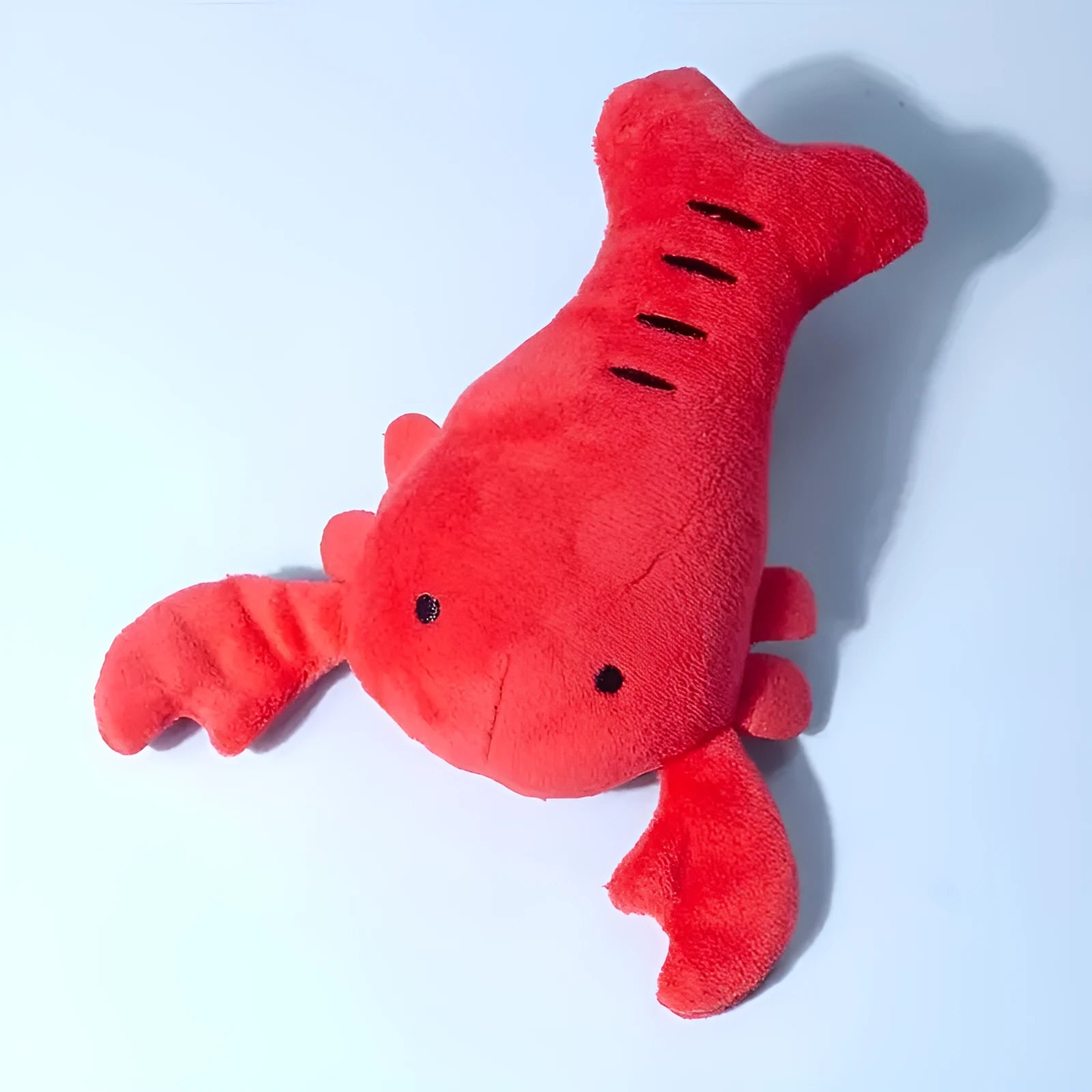 Red lobster stuffed dog toy with cotton fabric and squeaker for small medium dogs