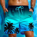 Men's loose board swimming trunks in polyester fabric with elastic waistband