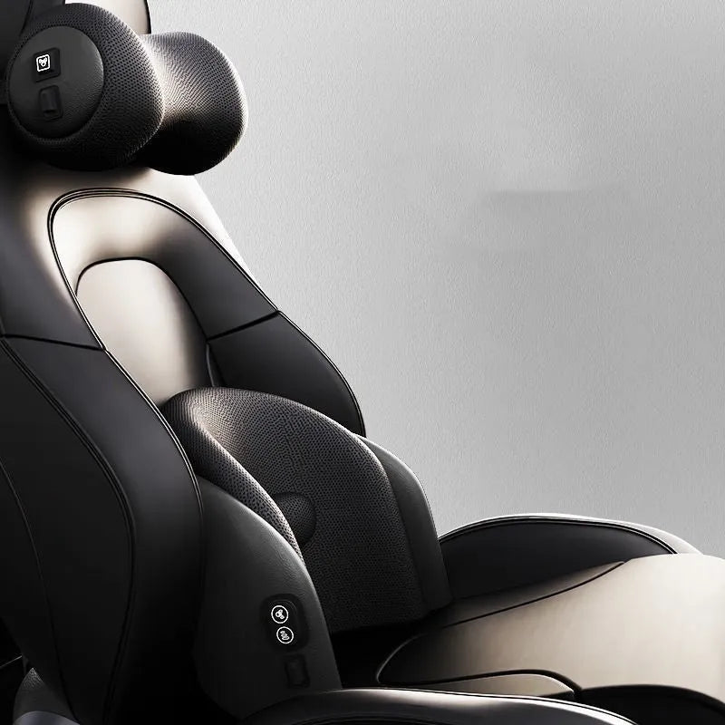 Memory cotton car seat massage cushion with electric waist massage and separate headrest