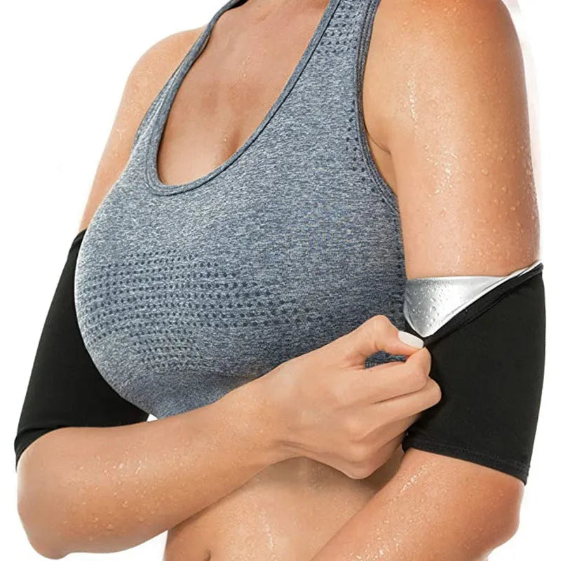 Sports arm sweatband in various colours and sizes on a plain background.