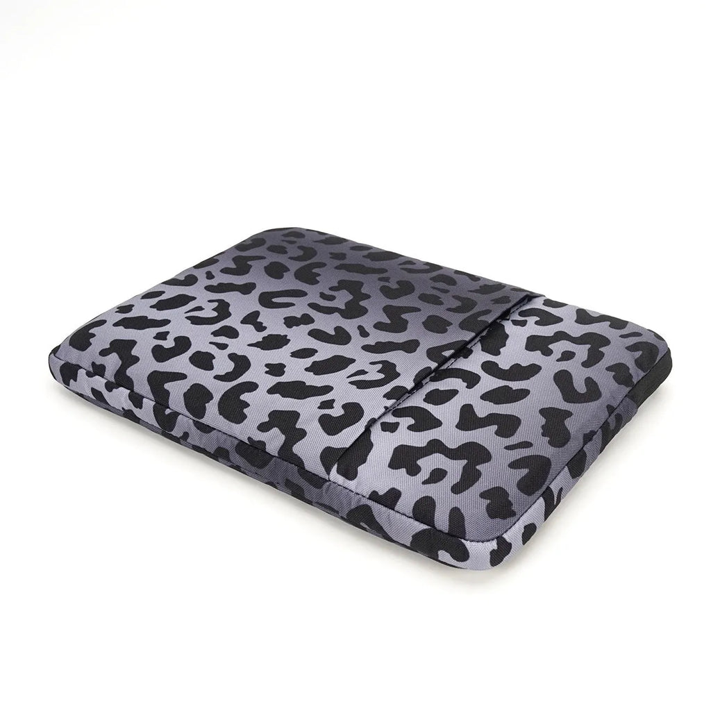 Leopard print laptop sleeve for 13-inch and 15.6-inch devices with waterproof anti-shock protection
