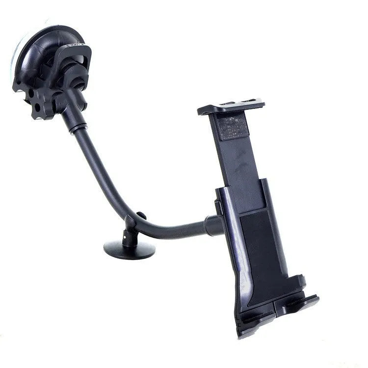 Black vehicle-mounted tablet holder with lifting arm for 4-12 inch devices