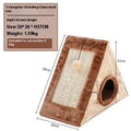 Triangle-shaped sisal cat scratching post and bed in grey and white colour option