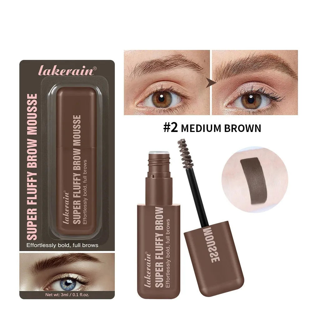 Eyebrow mousse cream with application tool for three-dimensional brow shaping