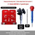 35mm hinge punch locator tool with adjustable margin ruler and hard alloy tapper blade for cabinet installation.