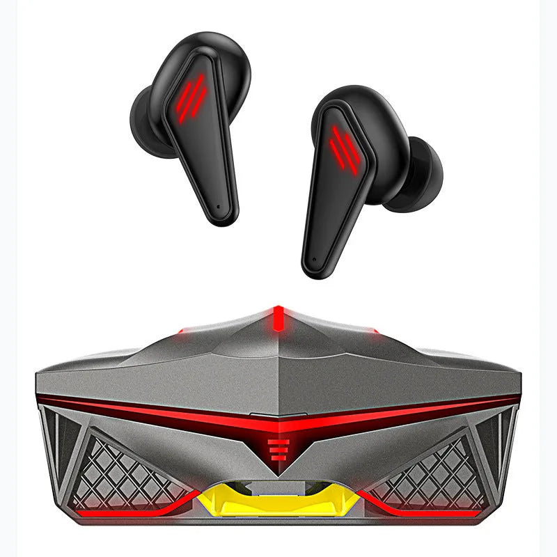 K98 Black wireless Bluetooth stereo earphones with charging bay and cable