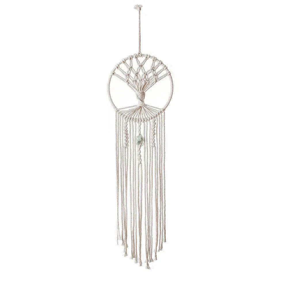 Handwoven cotton rope dream catcher tree rectangle wall tapestry 73cm by 18cm European style