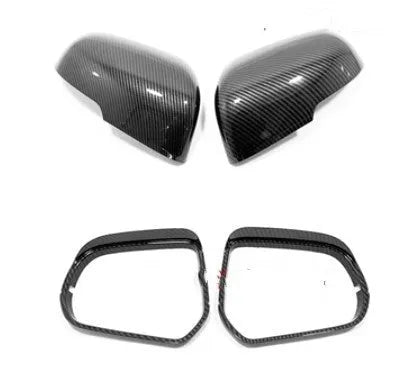 Pair of plastic rearview mirror protection covers in silver and black colour options.