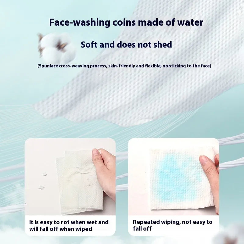 Disposable face cloth towel roll on a removable hook, showing winter soft cotton colour.