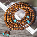 Stone bead bracelet with 108 geometric beads measuring 5-6mm in diameter